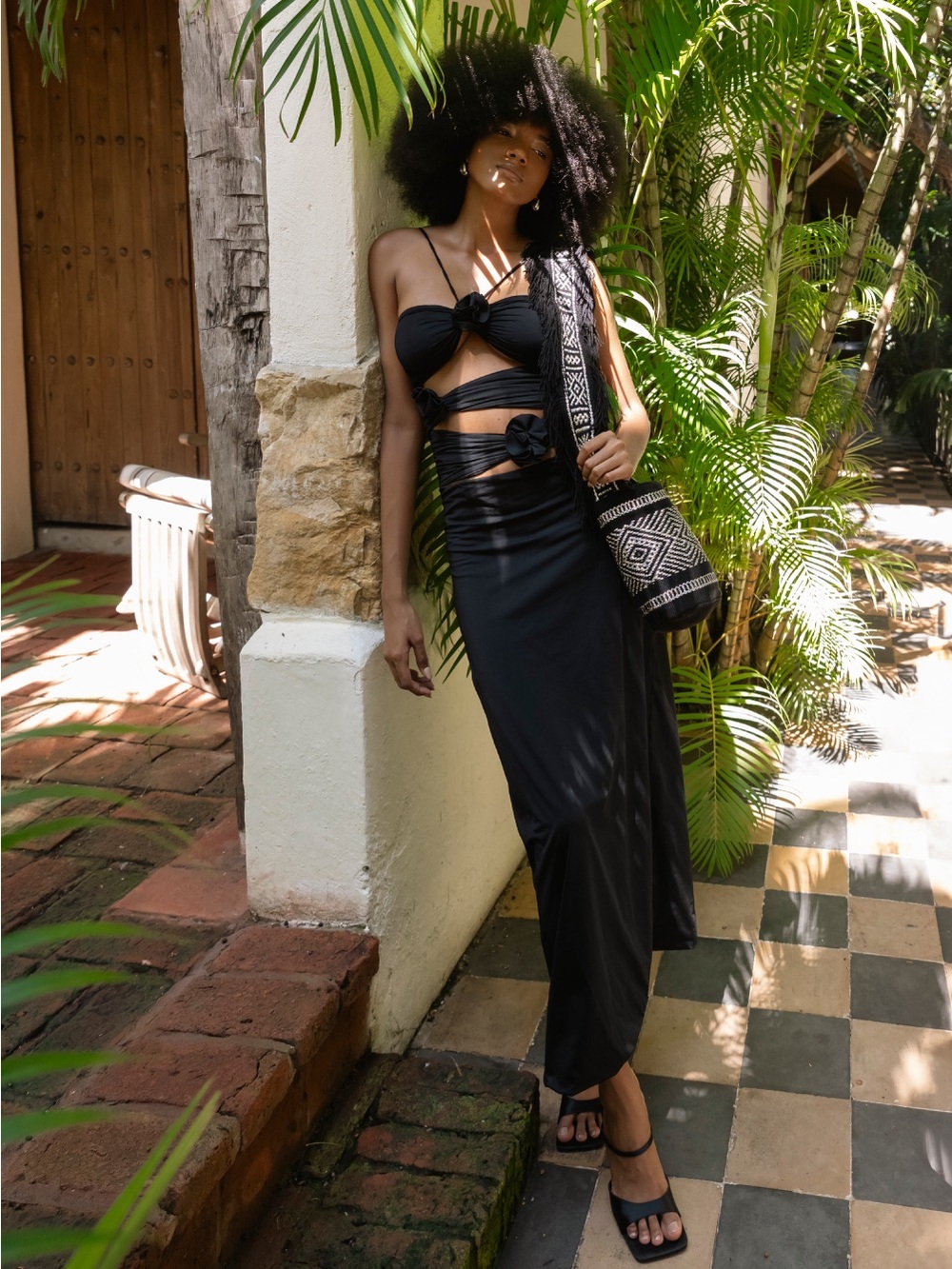 NEW Najash S Mochila Kamsa Sol Black Fringe Wayuu  (MSRP $249) - Handmade